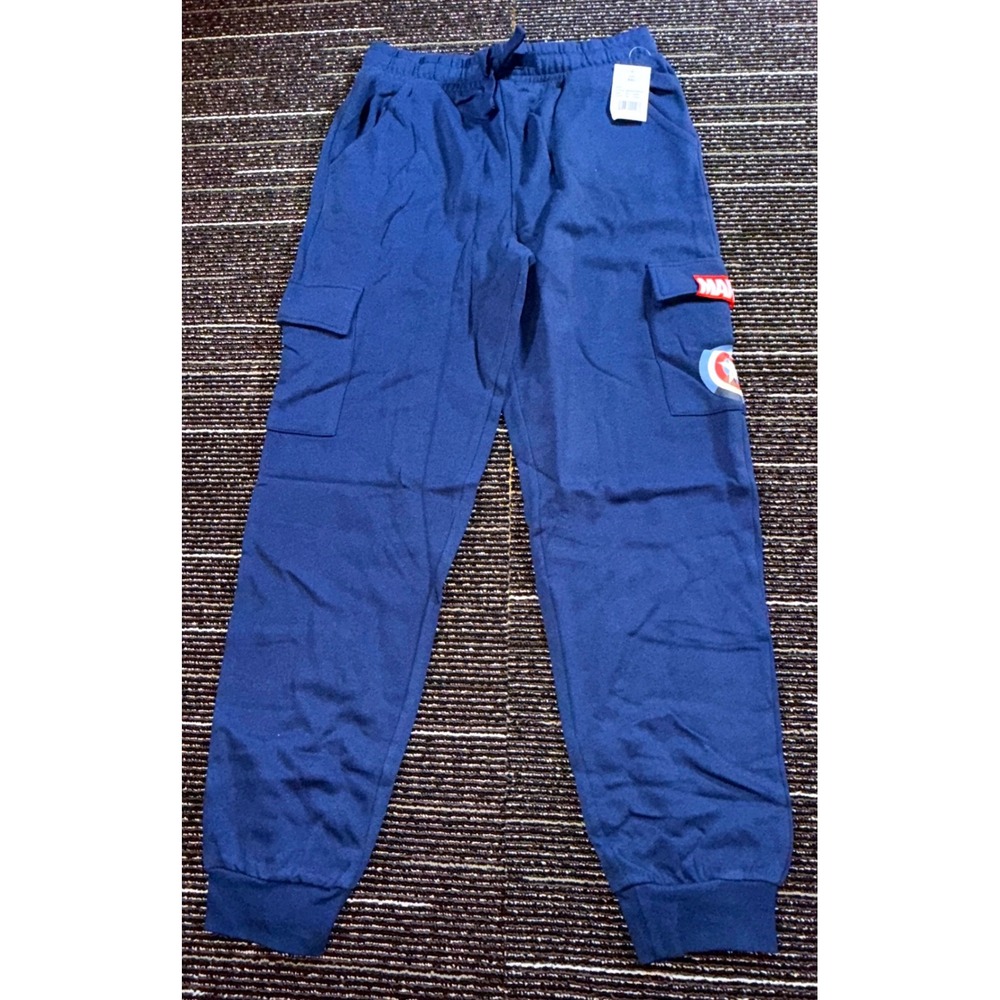 Marvel Captain America Cargo Joggers Mens XXL New Navy Sweatpants MVAADEBYBJ